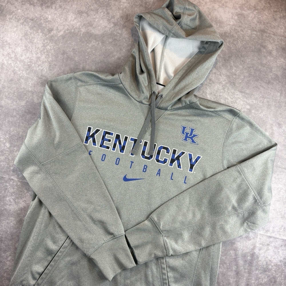 Kentucky Wildcats Nike Hoodie Mens M Gray Therma Fit Sweatshirt Football